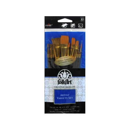 Jumbo Artist Brush - FolkArt Artist Variety Brush Set, 10 Piece