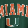 thumbnail image 5 of Men's Colosseum Green Miami Hurricanes Arch & Logo Crew Neck Sweatshirt, 5 of 5