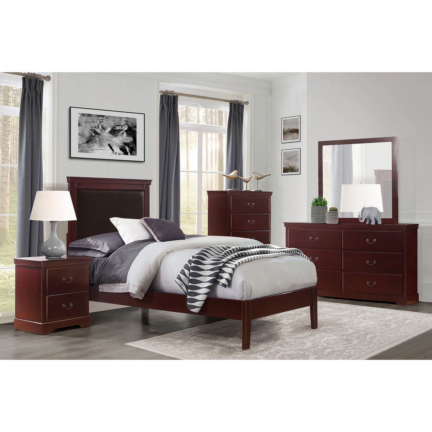 Lexicon Seabright 5 Drawers Traditional Wood Chest in Cherry