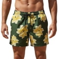 thumbnail image 2 of Bañador para hombre, pantalón de playa informal con estampado floral, pierna recta, holgado, de secado rápido., 2 of 9