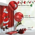 thumbnail image 6 of Merry Christmas 4 Piece Shower Curtain Set with Non-Slip Rugs - Santa Claus Cartoon HD Print, Waterproof Polyester Fabric Bathroom Decor with Toilet Lid Cover, Bath Mat & 12 Hooks, 72" X 72", 6 of 9