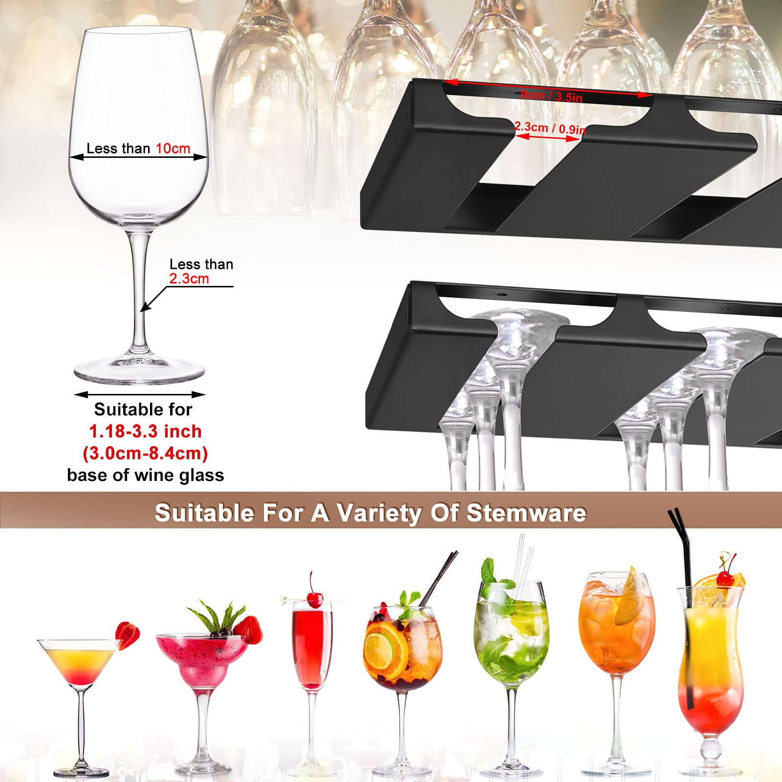 Under cabinet hanging stemware rack new arrivals