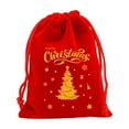 thumbnail image 3 of Feltree Christmas Drawstring Gift Bag - Reusable Cloth Fabric Packaging for Holiday Party Favors, Candy Fruit & Decor, 3 of 7