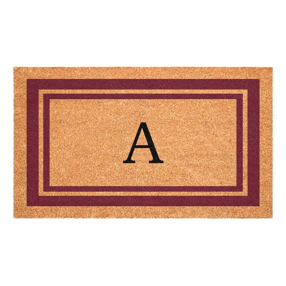 Burgundy BorderMonogram Doormat (Letter A)