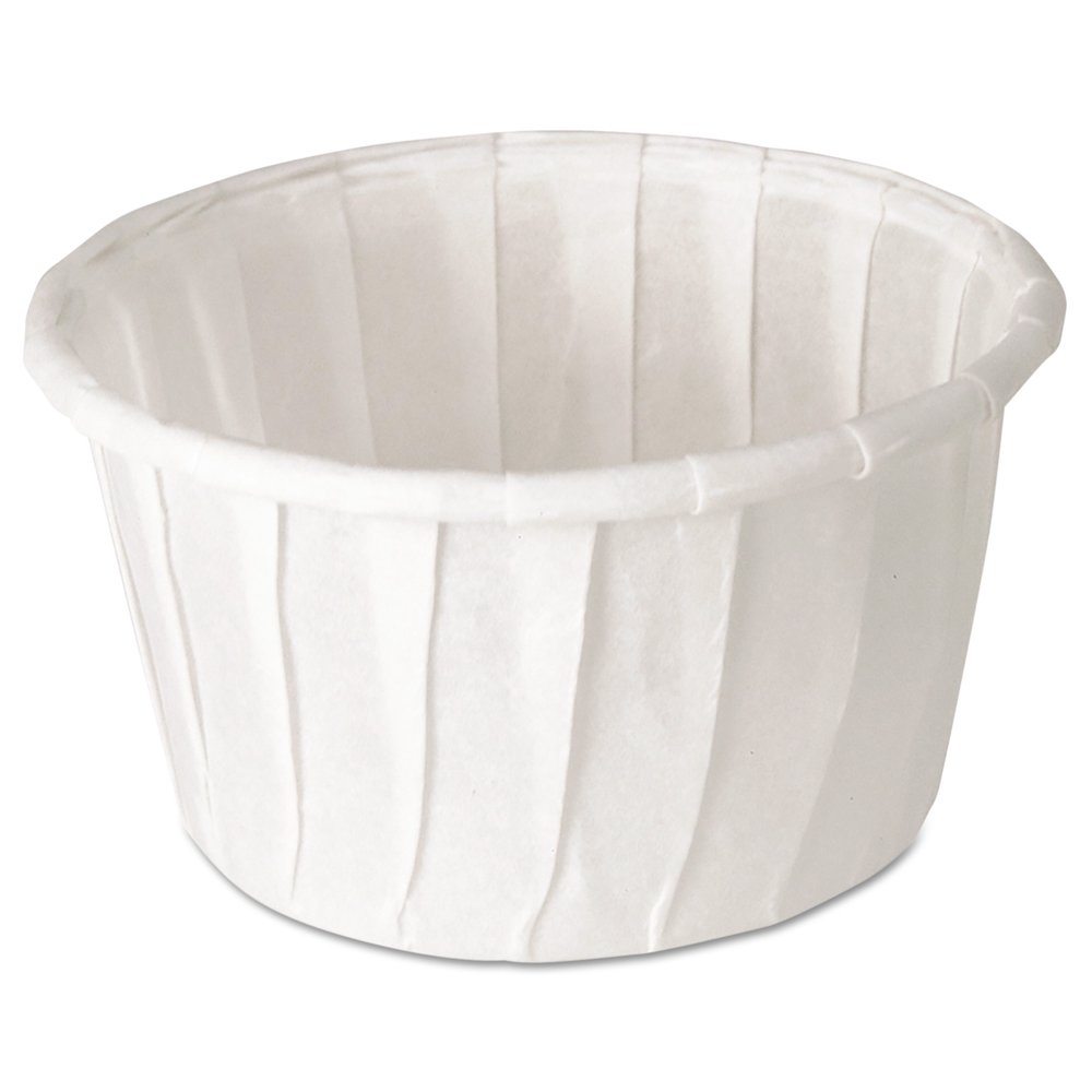 SOLO Cup Company Treated Paper Soufflé Portion Cups, 1 1/4 oz., White