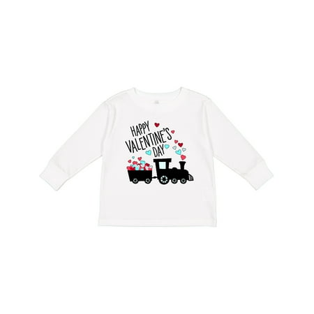 

Inktastic Happy Valentine s Day- Train Gift Toddler Boy or Toddler Girl Long Sleeve T-Shirt