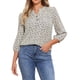 thumbnail image 1 of CAMISA FLORAL DE CUELLO EN V INSPIRADA CHIC PARA MUJERES, CON MANGAS 3/4, FRONTAL FRUNCIDO, BOTONES, BLUSA CASUAL DE VERANO TALLA XL BLANCA, 1 of 6