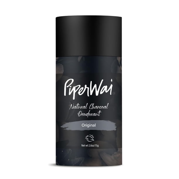 PiperWai Desodorante natural con carbón activado | Desodorante vegano sin aluminio con protección contra el sudor las 24 horas para mujeres y hombres | Producto esencial para viajes con tanque de tibu