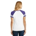 thumbnail image 2 of District Made Ladies Game V Neck Tee-XL (White/ Heathered Purple), 2 of 6