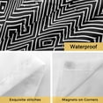 thumbnail image 4 of No Hook Shower Curtain with Snap in Liner, Modern Black Oblique Stripe Waterproof Bath Curtain Double Layers with See Through Top Window, Abstract Herringbone Art Hotel Shower Curtains 36x72in, 4 of 9