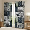 thumbnail image 2 of Homewish Vintage Lodge Cabin Black Out Curtains, Blue Buffalo Plaid Curtains Pack of 2 (42x63 Each), Rustic Farmhouse Theme Bedroom Curtains, Living Room Curtains Decor, 2 of 6