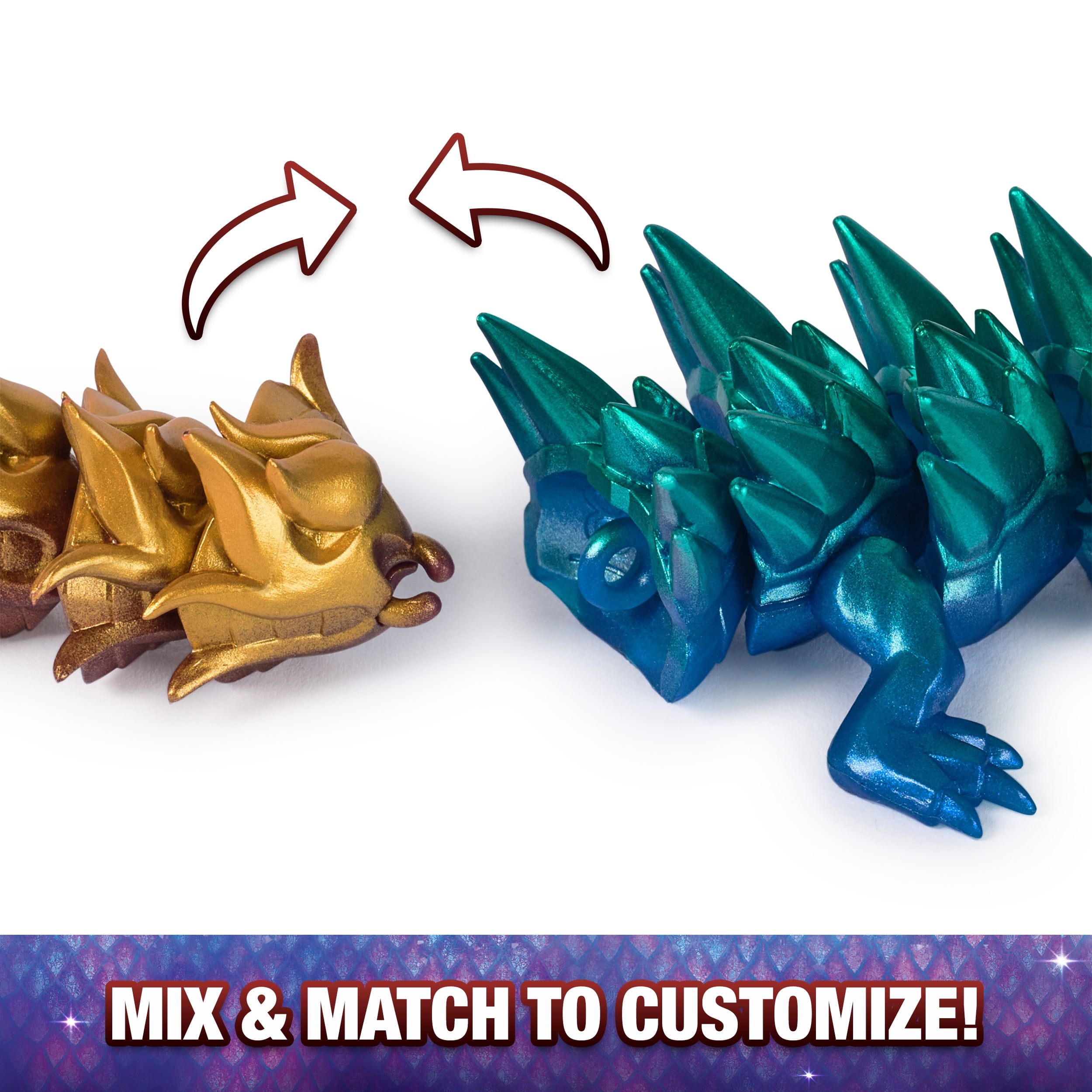 CrystaLynx Dragons, Figurine articulée dragon à collectionner de 32 cm et œuf d'exposition dans une boîte surprise, jouet à manipuler pour bureau à domicile et décor de bureau