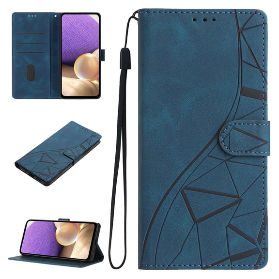 for Motorola Moto G Power 5G 2024 PU Leather Wallet Phone Case,with Card Holder Flip Folio Protective Shockproof Cover [Kickstand Feature] [Wrist Strap] Compatible with Moto G Power 5G 2024,Blue