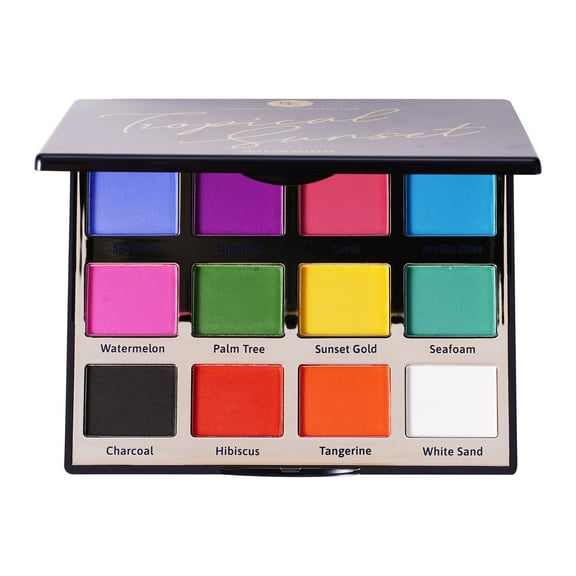 Narrative Cosmetics Tropical Sunset Eyeshadow Palette, 12 Highly Pigmented Colors, Professional Talc-Free Eye Makeup