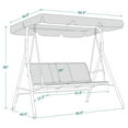 thumbnail image 6 of Mcombo Outdoor Patio Canopy Swing Chair 3-Person, Steel Frame Textilence Seats Swing Glider, 4507, 6 of 6