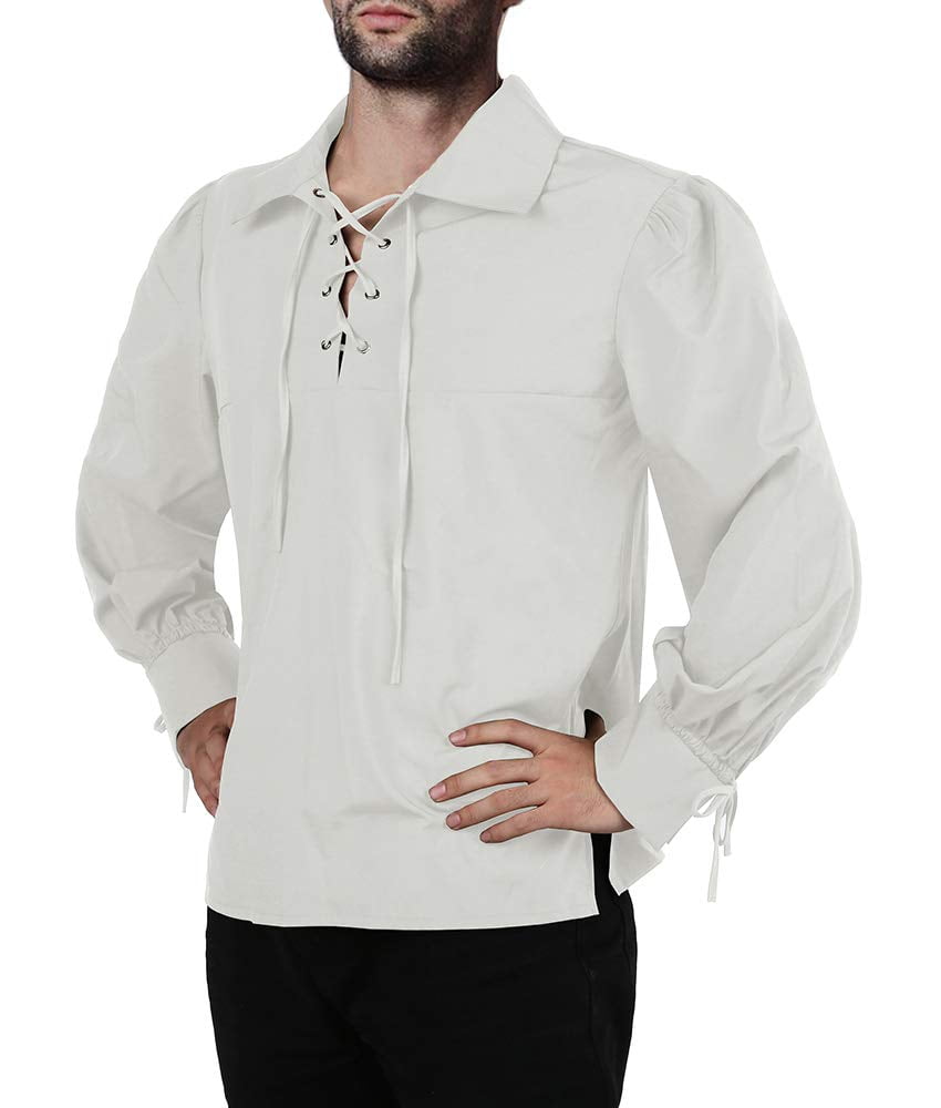 mens white pirate shirt