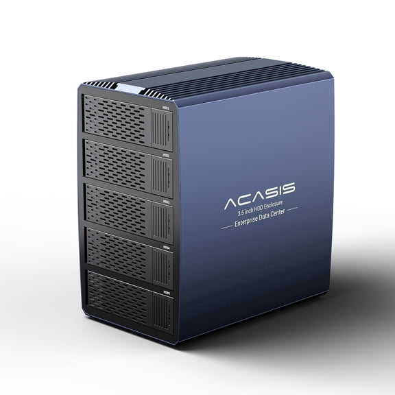ACASIS 5-Bay USB-C 3.2 Gen1 5Gbps RAID Hard Drive Enclosure for 2.5"/3.5" SATA HDD/SSD, 8 RAID Modes, Aluminum Alloy, 96W Power Adapter, Single Disk Up to 30TB, Phantom Grey