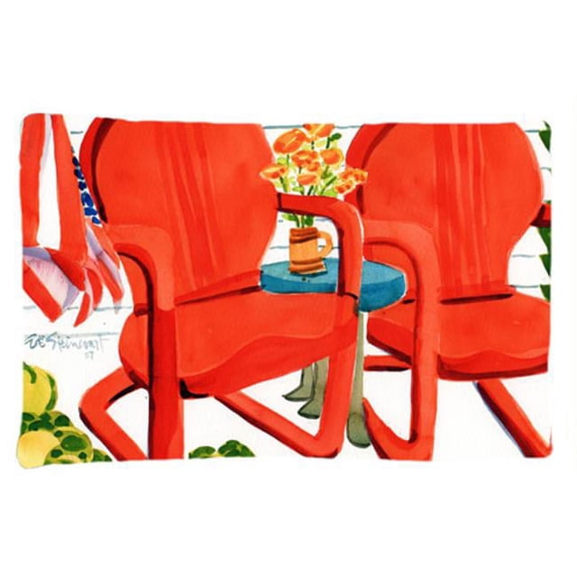 Carolines Treasures 6140PILLOWCASE Chaises Rouges Patio Vue Tissu Taie d'Oreiller Standard