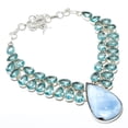 thumbnail image 2 of Natural Owyhee Opal Blue Topaz Gemstone Necklace 18" +925 Sterling Silver, 2 of 2