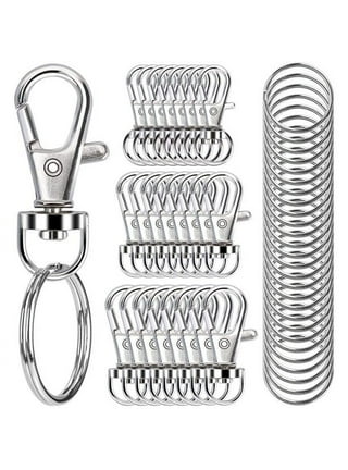 Suuchh 150pcs Swivel Snap Hook Set,Swivel Clasps Lanyard Snap Keychain Hooks Lobster Clasp Split Key Rings with Chain and Jump Rings Bulk for Keychain