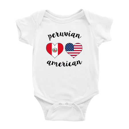 

Peruvian American Flag Two Hearts Cute Baby Jumpsuits (White 12-18 Months)