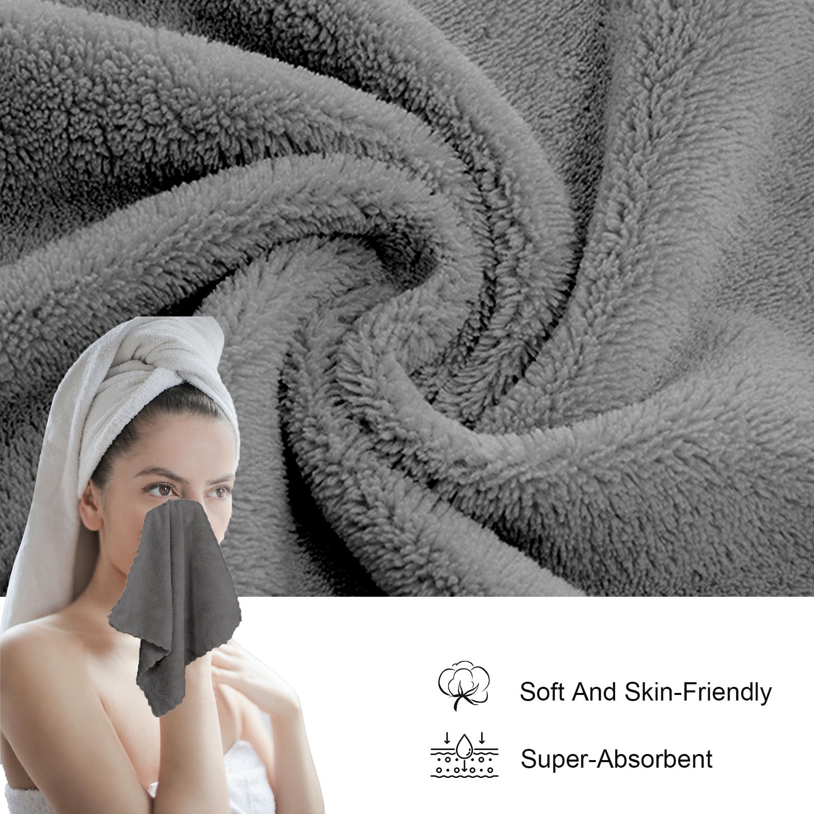 Qiweii 50PCS Bulk Bath Towel Set, Thick Soft Absorbent Household Face Towels, Economical Gift Towel Set