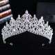 thumbnail image 3 of Zhuge Tiara de boda para novia, diadema de princesa, corona nupcial, joyería para el cabello con diamantes de imitación de cristal, decoración para novia, cumpleaños, graduación, boda (verde), 3 of 4