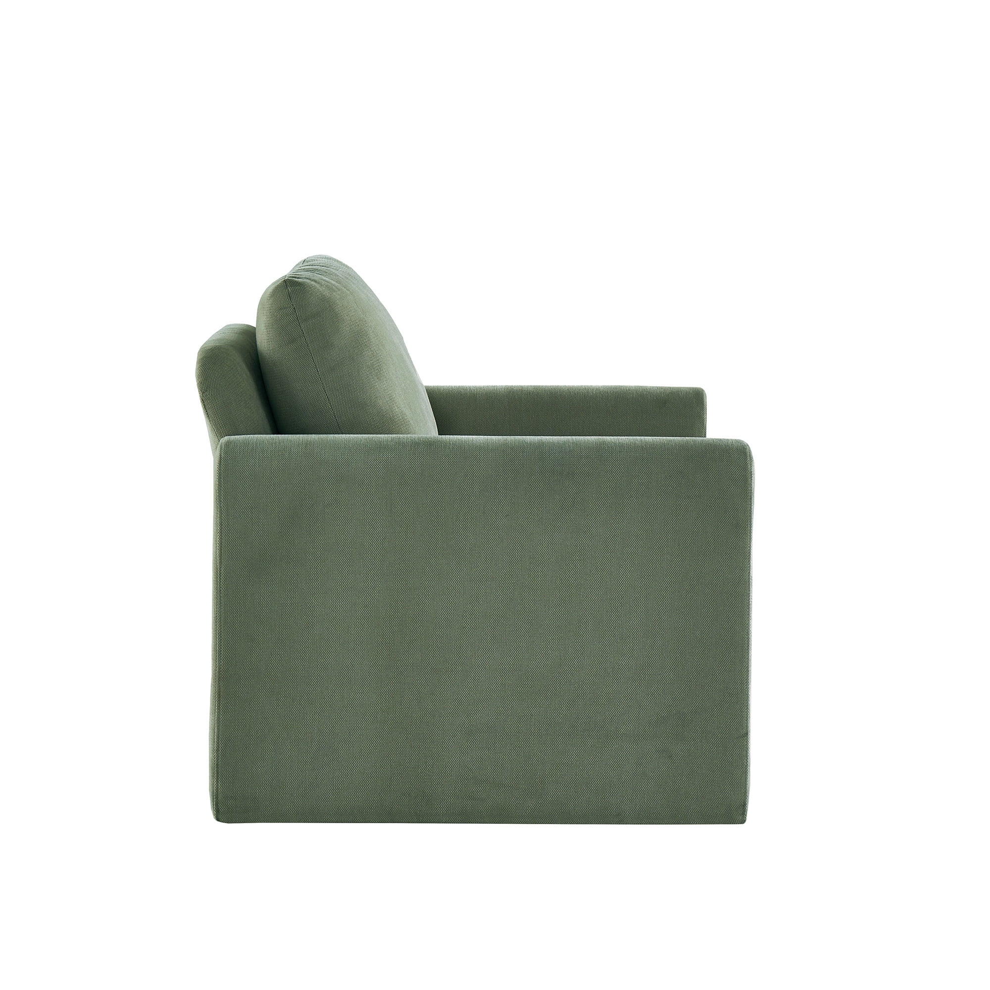 Weston Home Hampden Round Arm Chenille Accent Chair in Moss Green