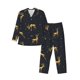 thumbnail image 1 of Balery Christmas Deers Pijama para Hombre de Dos Piezas con Manga Larga, Conjunto de Dormir y Descanso Suave con Bolsillos-Large, 1 of 7