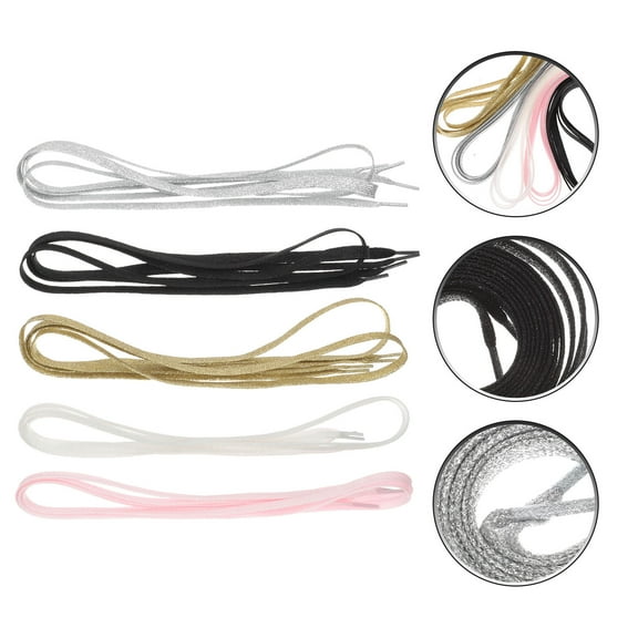 SEWCHICS Athletic Shoe Laces Polyester 5 Pairs Replacement for Running Sneakers and Sports Shoes