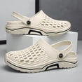 thumbnail image 6 of HNMKIU Outdoor Slippers for Men for Indoor Home Use with Closed Toe on Design EVA Beach Sandals for Summer Relaxation Comfortable Mens Shoes 02_Beige,39, 6 of 9