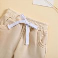 thumbnail image 6 of TOWED22 Toddler Baby Boy Girl Fall Winter Outfit Checkered Patchwork Long Sleeve Sweatshirt Pullover Tops Jogger Pants 2Pcs Clothes Set Size:12-18 M,Color:Beige, 6 of 6