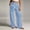 Blue, variant on Ynynloco Women's Cotton Striped Wide Leg Pants Comfy Pajama Pants High Waist Wide Leg Lounge Pants Lightweight Loose PJ Bottoms
