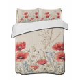 thumbnail image 2 of Red Poppy Flower Twin Size Down Alternative Comforter, Lightweight Comforter Quilt Bedding Set with Pillow Shams Patriotic Botanical Summer Floral All Seasons Bed Comforter Duvet Insert 68"x86", 2 of 7