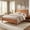 Brown, variant on Christopher Knight Home Wooden Platform Bed Frame with Classic Panel Headboard, Queen Size, Brown