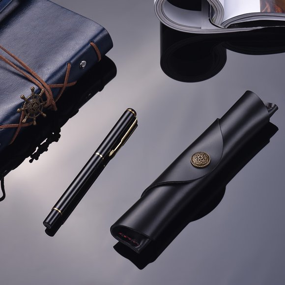 Amdohai Antique Leather Pen Case Fountain Handmade Sleeve Bag Pouch Protector for Single Pen Stylus Ballpoint 7 * 1.2''