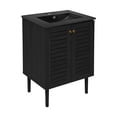 thumbnail image 3 of Bron 24" Freestanding Bathroom Vanity in Black Oak with Black Sink Top, 3 of 7