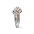 thumbnail image 2 of Diamond Princess 14kt Two-tone Gold Round Diamond Bridal Wedding Ring Band Set 1 Cttw, 2 of 2