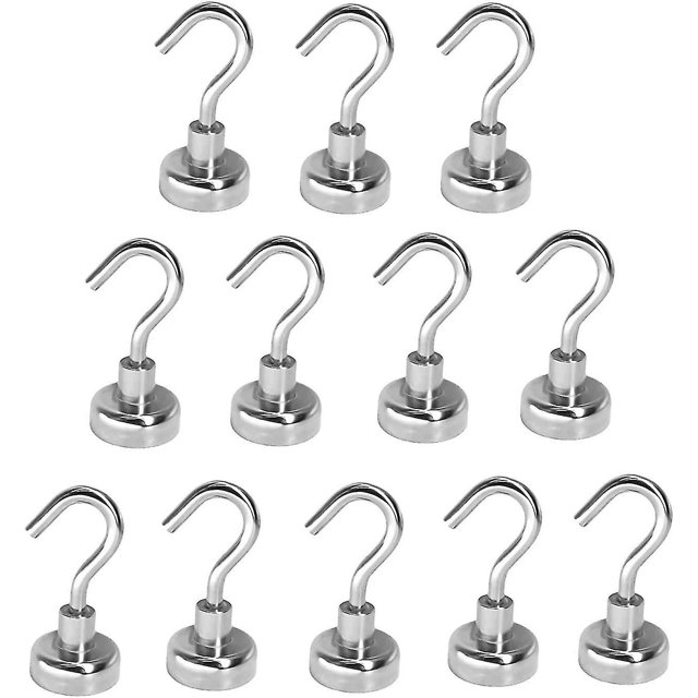 12 Ganchos Magnéticos Fuerza 8kg, Imanes 16 Mm Magnéticos Para Puertas, Armarios, Techos, Herrajes, Herrajes Industriales