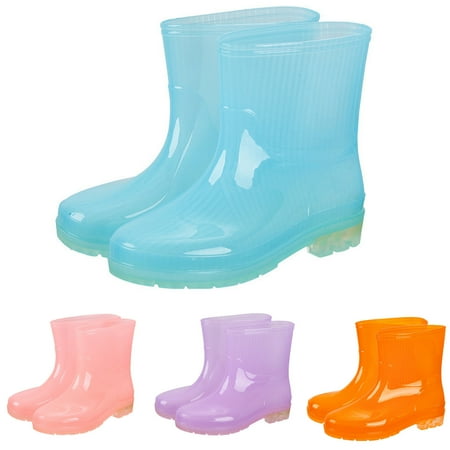 Miluxas Women Rain Boots Waterproof Cute Garden Shoes Non Slip Comfort Insole Wellies Mid Calf Rainboots for Ladies Outdoor Workout Rain Shoes
