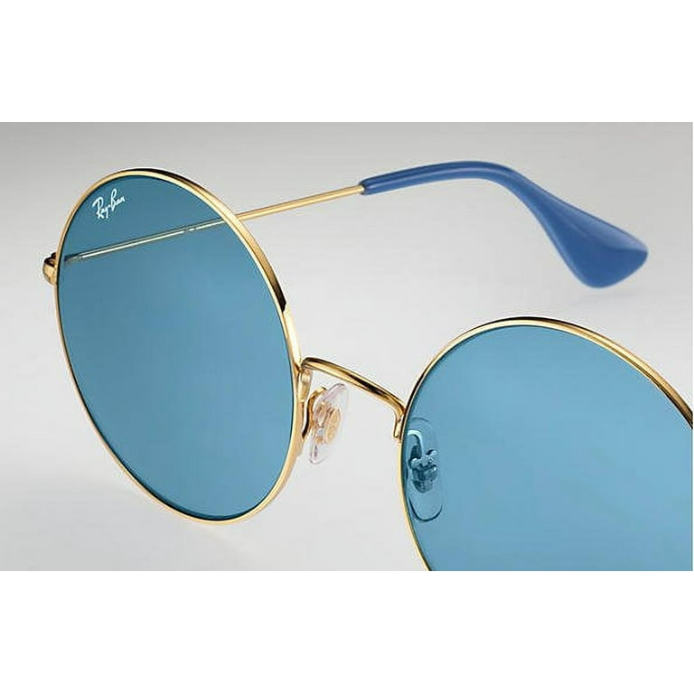 Ray-Ban RB3592 Ja-Jo Round Sunglasses, Gold/Blue Mirrored