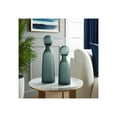 thumbnail image 3 of Ribbed Glass Vase with Lid for Living Room Decor - Sculptural Home Decor Accents in Deep Blue Finish - Decorative Flower Vase for Room, Bedroom, House, Office, and Table Design - 17", Blue, 3 of 15