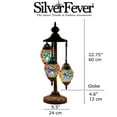 thumbnail image 4 of SILVERFEVER Moroccan Lamps Mosaic Turkish Lamp -Three Tier Lanterns Colorful Handmade Glass Floor or Table with E 12 Bulbs Rainbow Flower Eggshapped, 4 of 8