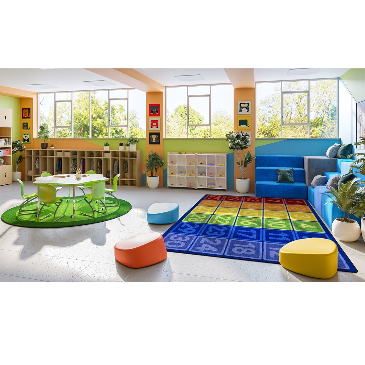 Joy Carpets I Can Count 5'4" x 7'8" Indoor Area Rug in Color Multi