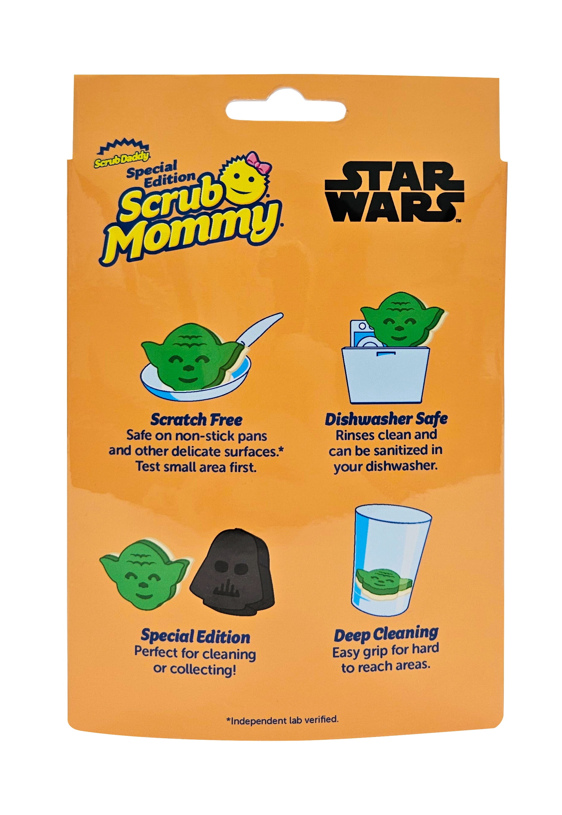 Scrub Daddy Scrub Mommy Star Wars Green Yoda Sponge Scratch-Free Dish Scrubber, Kitchen & Bath Cleaning Supplies, 1 Count