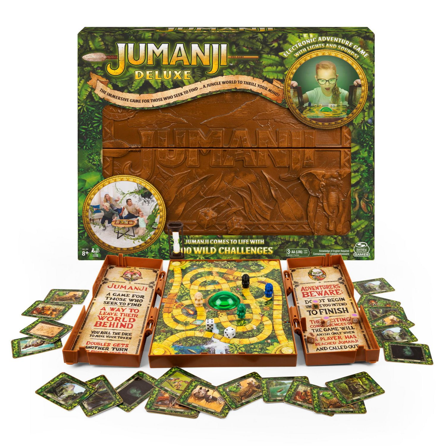 Jumanji Deluxe Game, Immersive Electronic Version of the Classic Adventure Board Game, now with Lights and Sounds