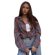 thumbnail image 1 of Camisas de Franela para Mujer, Blusa Informal de Algodón de Larga, Cuello Clásico con Botones, Blusas de Otoño 2025. Color Naranja L, 1 of 8