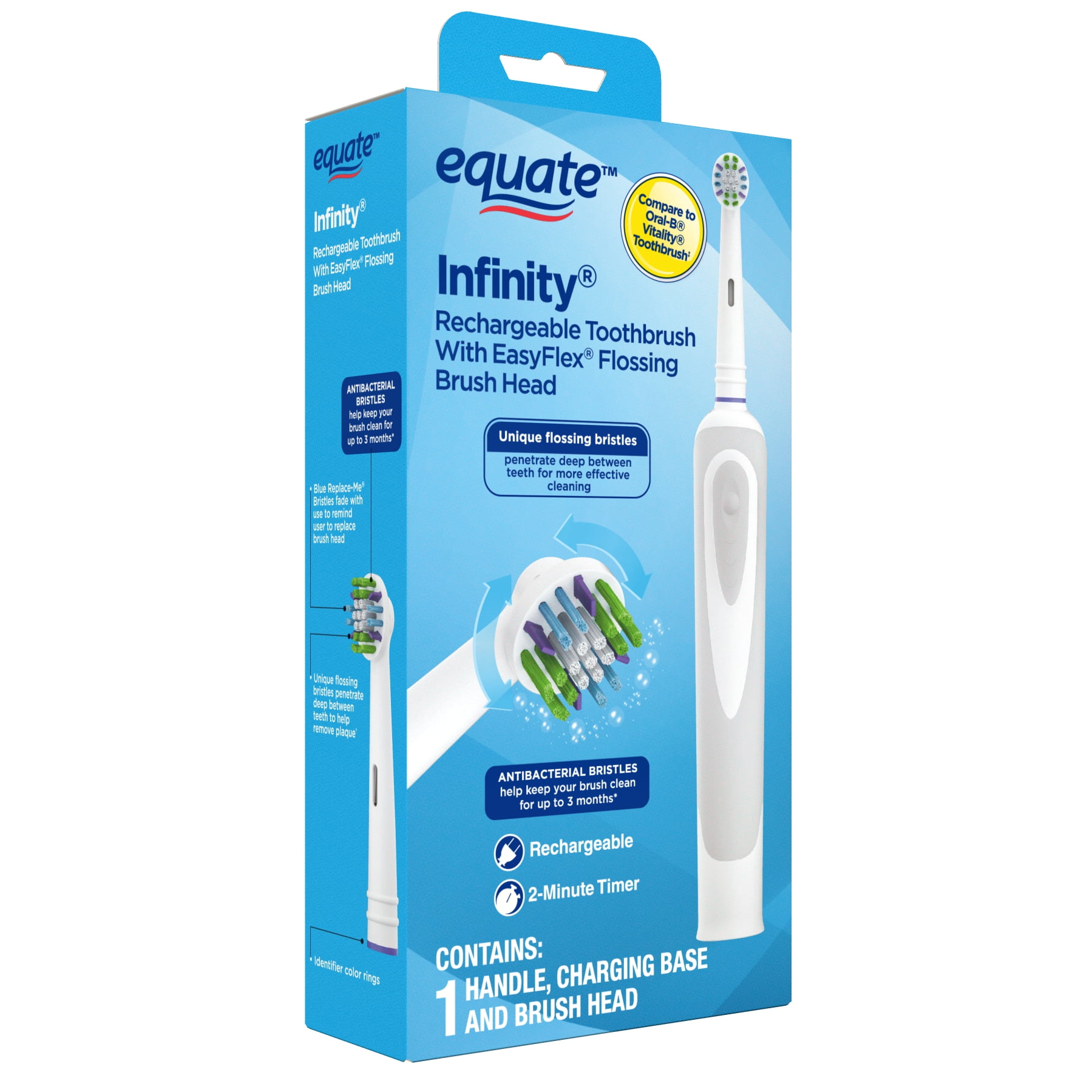 Equate Infinity Rechargeable Electric Toothbrush with Replacement Toothbrush Head