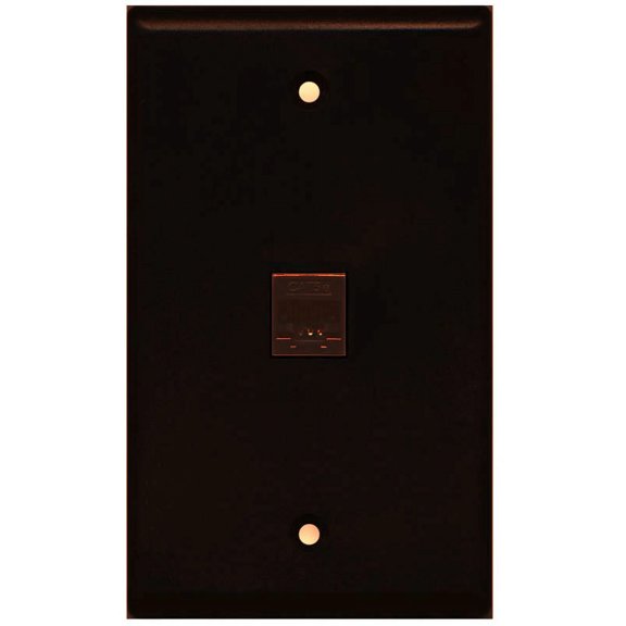 RiteAV 1 Gang 1 Port Cat5e Wall Plate - Brown
