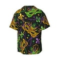 thumbnail image 4 of Goofa Mardi Gras Surface Printed Men's Casual Short-sleeved Shirt,Lightweight Breathable Button-down,Summer Casual men's top,Versatile Fashion shirt-Large, 4 of 7